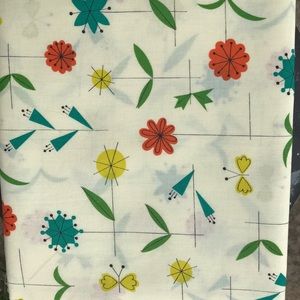 Vintage flowers and butterflies fabric